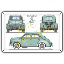 Plaque Métallique Renault 4cv