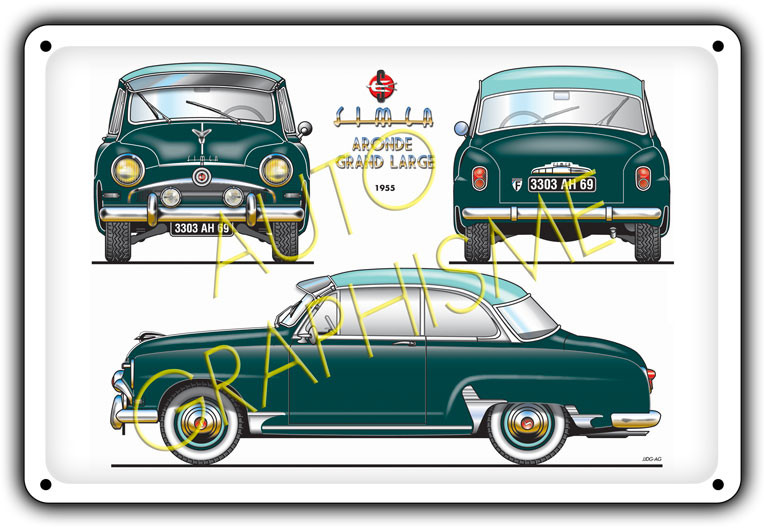 Simca Aronde Grand Large Metal Panel - AG-FO-028 - FO-028 - 3661768835135