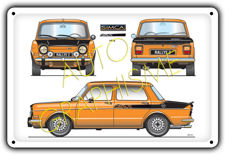 Simca Rallye 2 1976 Metal Panel - AG-FO-029 - FO-029 - 3661768835142