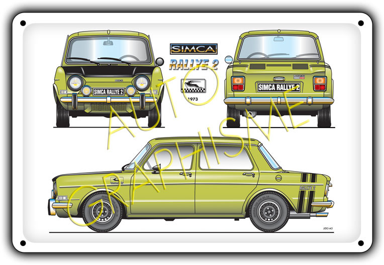 Pannello metallico Simca Rallye 2 1973 - AG-FO-030 - FO-030 - 36617681517865