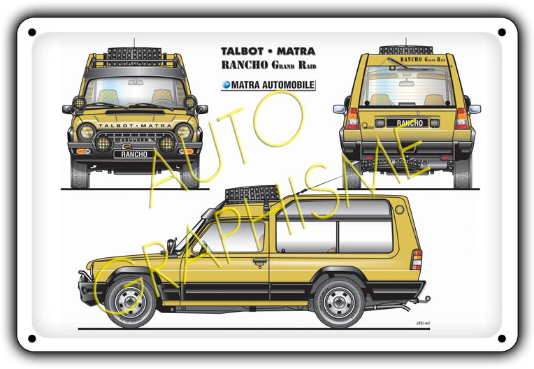 Metalen plaat MATRA RANCHO GRAND RAID - AG-FO-034 - FO-034 - 36617681517902