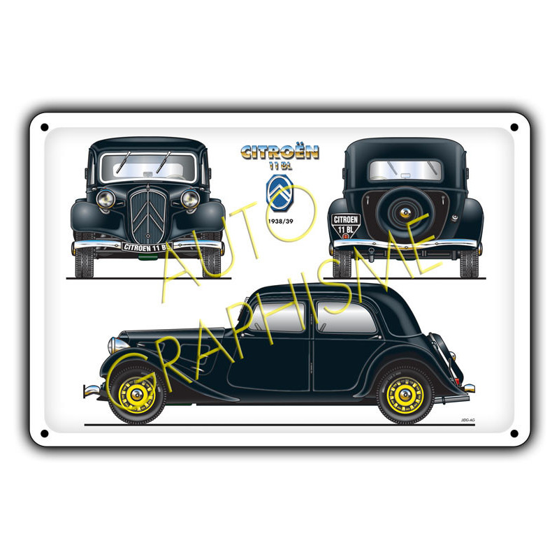 Citroën Traction 11 BL metalen plaat - AG-FO-037 - FO-037 - 36617681517932