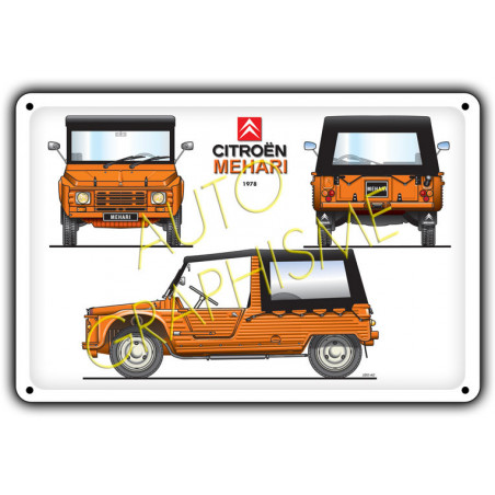 Plaque Métallique Citroën Mehari Plaque Métallique Citroën Mehari