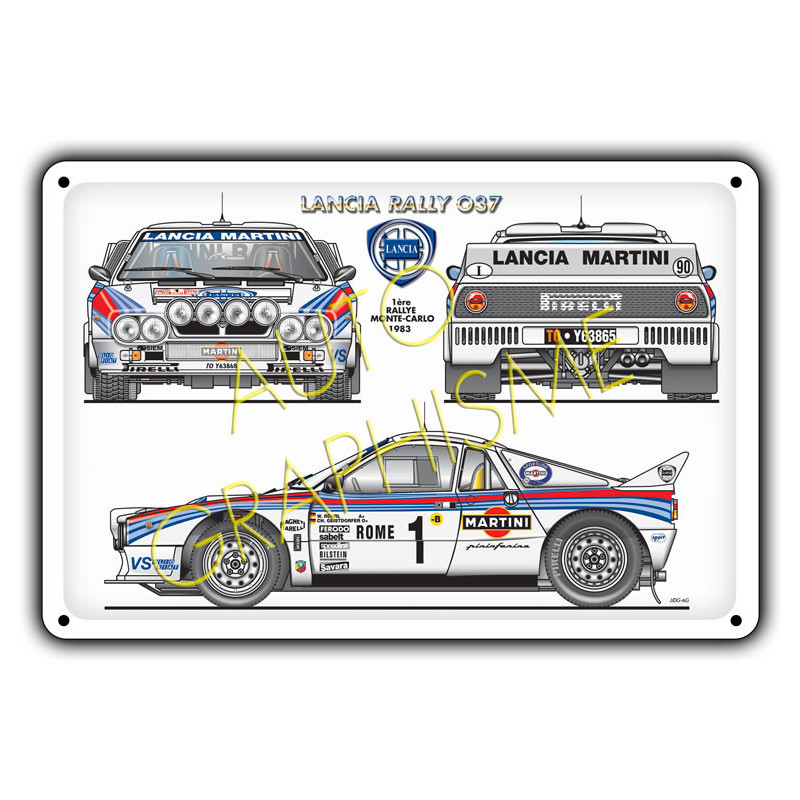 Lancia Rallye 037 Metalen plaquette - AG-FO-045 - FO-045 - 36617681518018