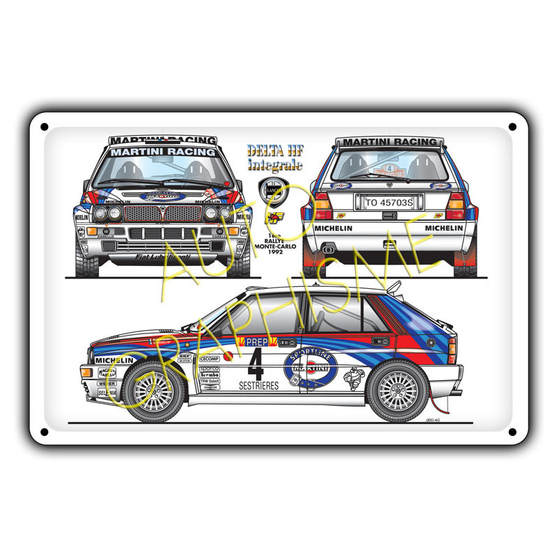 Lancia Delta Integrale HF Mc metalen plaat - AG-FO-046 - FO-046 - 36617681518028