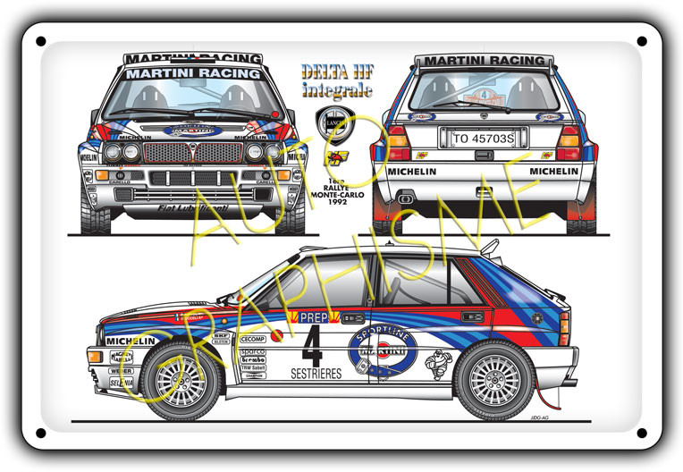 Lancia Delta Integrale HF Mc metalen plaat - AG-FO-046 - FO-046 - 36617681518028