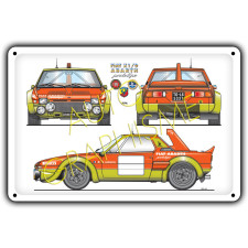 FIAT X1-9 PROTOTIPO ABARTH metalen plaat. - AG-FO-048 - FO-048 - 36617681518048