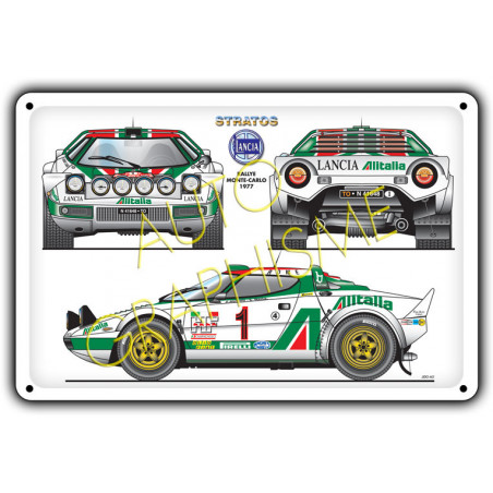 Plaque Métallique Lancia Stratos 1977 Mc Plaque Métallique Lancia Stratos 1977 Mc