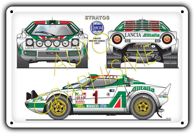 Pannello metallico Lancia Stratos 1977 Mc - AG-FO-051 - FO-051 - 3661768835234