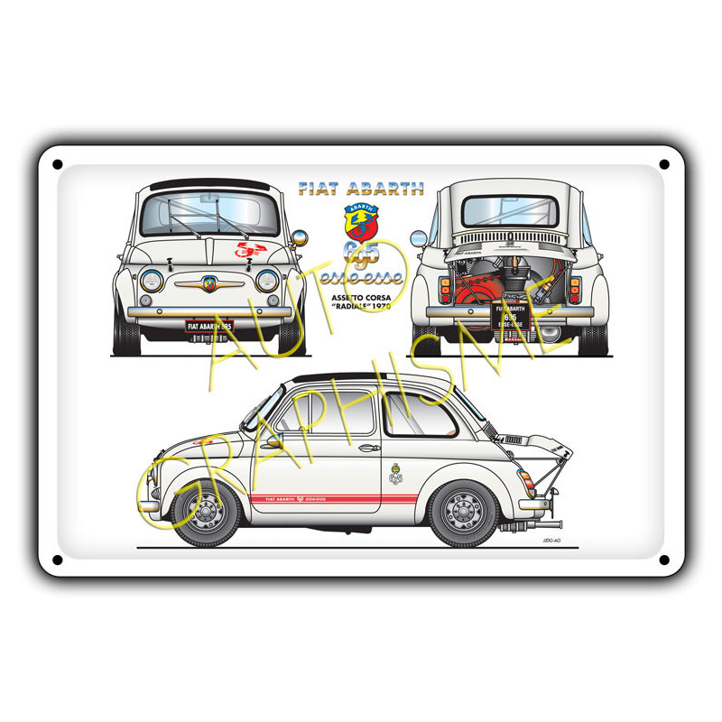 Metalen plaat Fiat Abarth 695 Esse-Esse Radiale - AG-FO-054 - FO-054 - 36617681518105