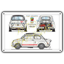 Metalen plaat Fiat Abarth 695 Esse-Esse Radiale - AG-FO-054 - FO-054 - 36617681518105