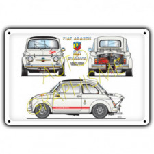 Plaque Métallique Fiat Abarth 695 Esse-Esse Radiale