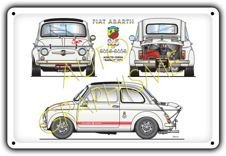 Placă metalică Fiat Abarth 695 Esse-Esse Radiale - AG-FO-054 - FO-054 - 36617681518105