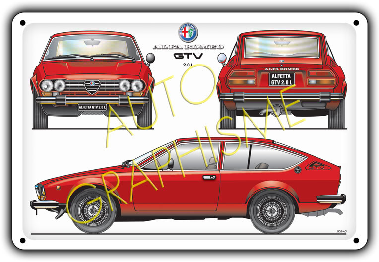 Placă metalică Alfa Romeo Alfetta GTV 2.0L - AG-FO-056 - FO-056 - 3661768835265