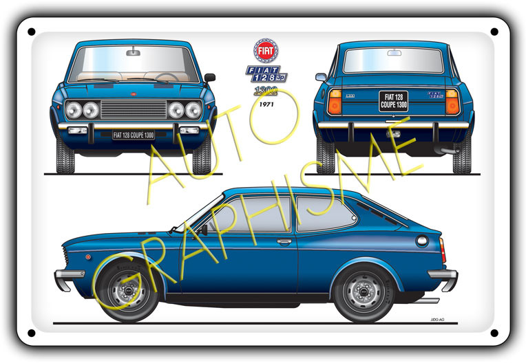 Pannello metallico Fiat 128 coupé 1300 - AG-FO-058 - FO-058 - 3661768835272
