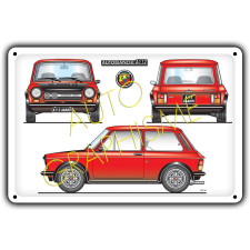 Autobianchi A112 Abarth 70pk S1 metalen plaat - AG-FO-060 - FO-060 - 36617681518165