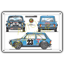 Autobianchi A112 Abarth 70pk Mc Metalen plaat - AG-FO-061 - FO-061 - 36617681518175