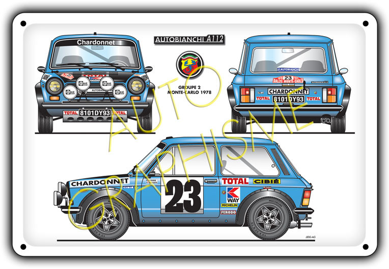Autobianchi A112 Abarth 70hp Mc metal panel - AG-FO-061 - FO-061 - 36617681518175