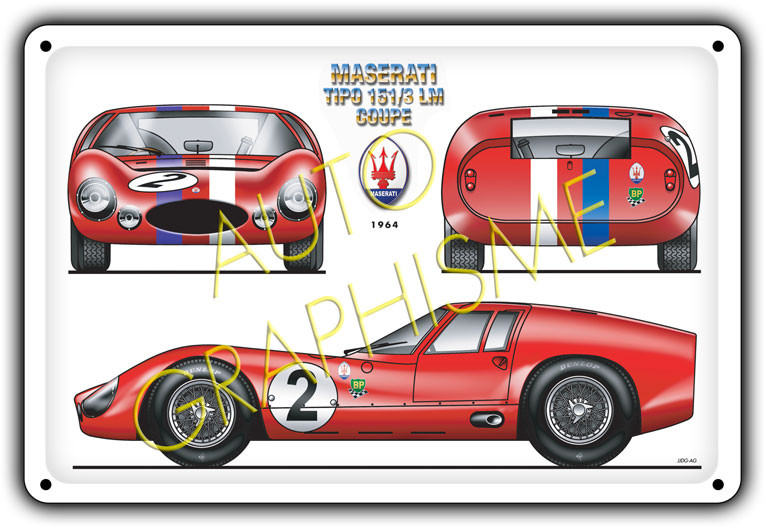 Maserati Tipo 151-3 LM Coupé metal panel - AG-FO-062 - FO-062 - 3661768835289