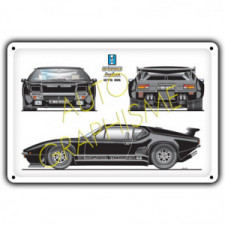 Plaque métallique de Tomaso Pantera GT5 S