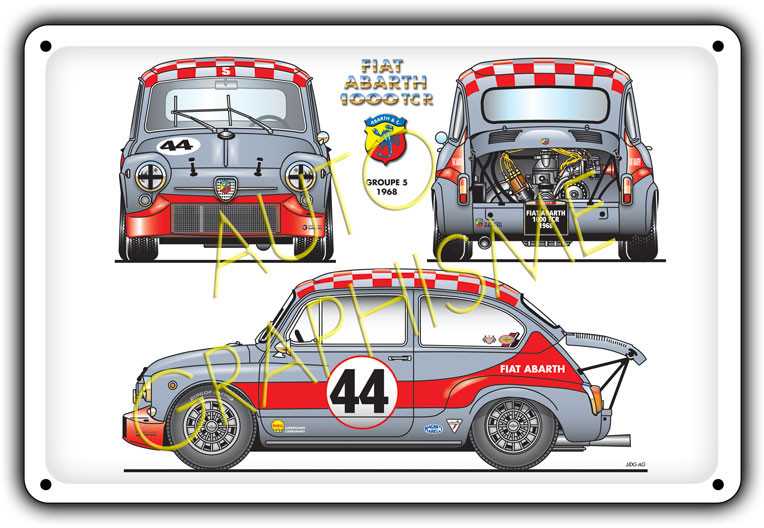 Fiat Abarth 1000 TCR metal panel - AG-FO-065 - FO-065 - 3661768835296