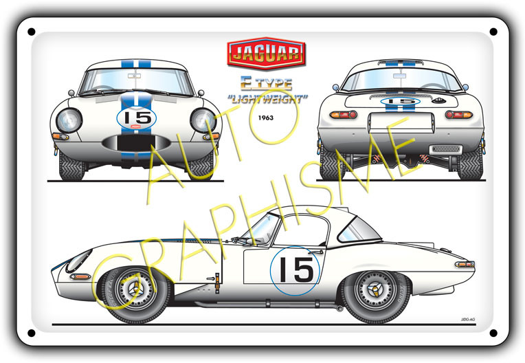 Plaque Métallique Jaguar Type E lightweight - AG-FO-069 - FO-069 - 3661768835333