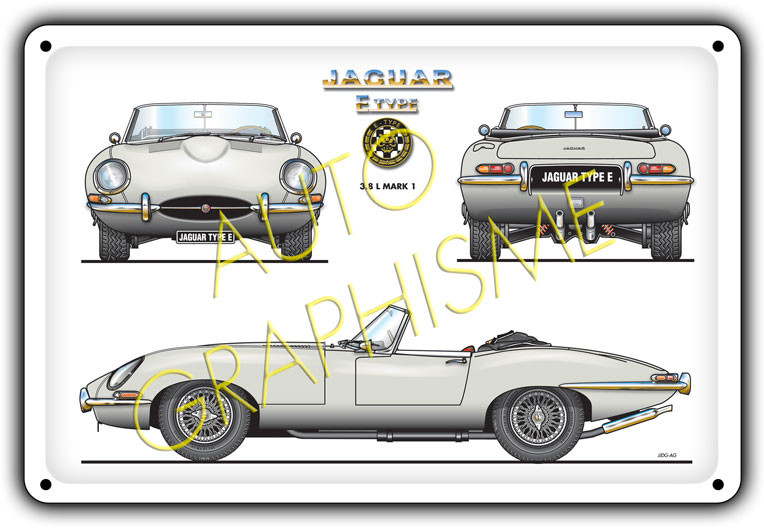 Targa metallica Jaguar Type E Cabriolet S1 - AG-FO-070 - FO-070 - 3661768835340