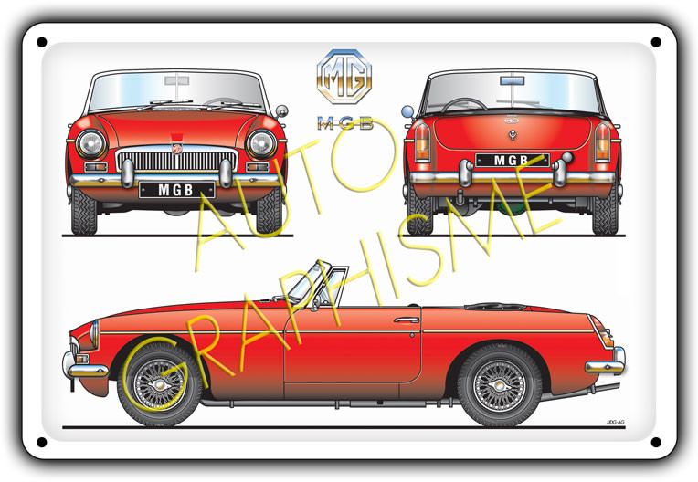 Plaque Métallique MGB Cabriolet - AG-FO-073 - FO-073 - 3661768835371