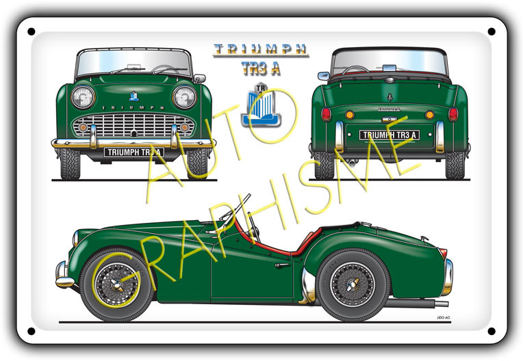 Triumph TR3 A Metalen Plaat - AG-FO-077 - FO-077 - 3661768835401