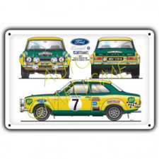 Plaque Métallique Ford Escort RS1600 MK1 Mc