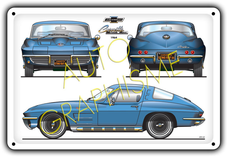 1964 Corvette Sting Ray Metal Panel - AG-FO-084 - FO-084 - 3661768835449