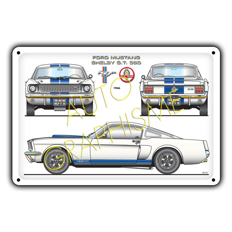 Metalen plaat FORD MUSTANG SHELBY GT 350 - AG-FO-085 - FO-085 - 36617681518416