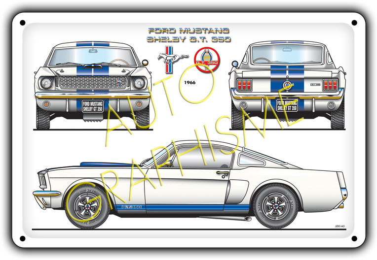 Metalen plaat FORD MUSTANG SHELBY GT 350 - AG-FO-085 - FO-085 - 36617681518416