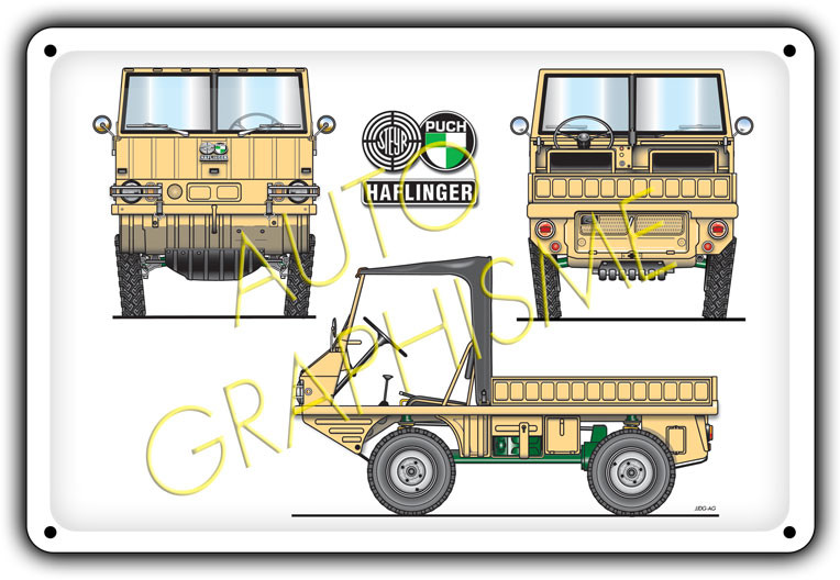 Steyr Puch Halfinger metalen plaat - AG-FO-089 - FO-089 - 3661768835463
