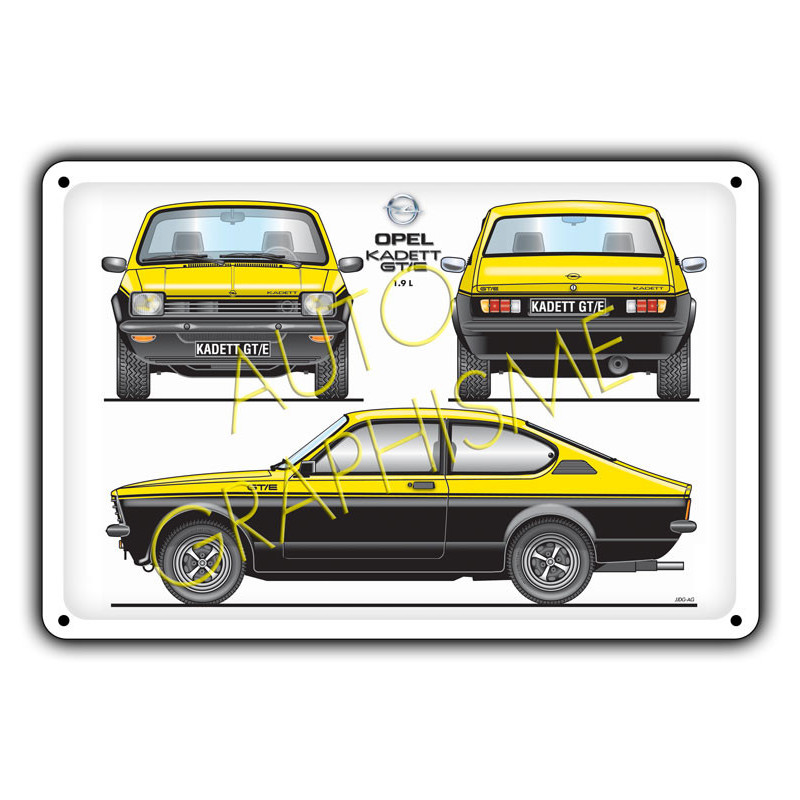 Metalen plaat OPEL KADETT GT-E 1L9 - AG-FO-091 - FO-091 - 36617681518476