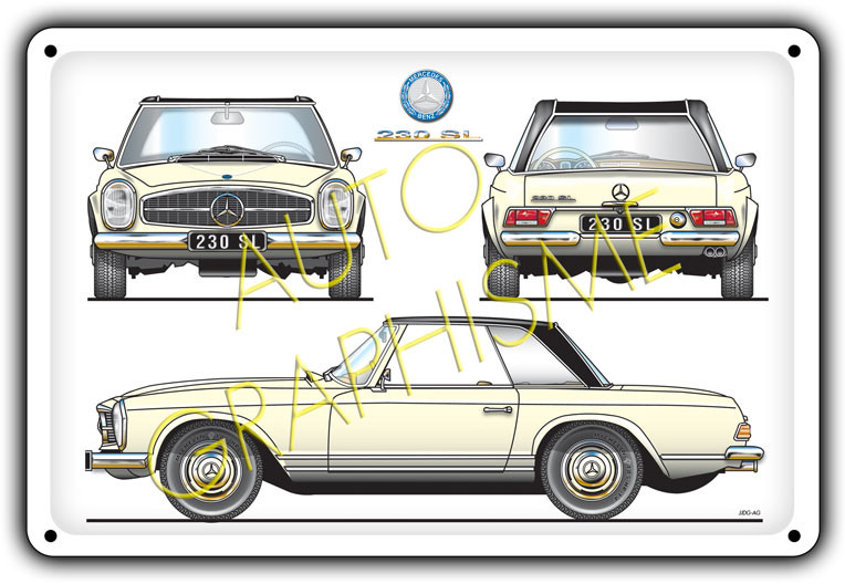Pannello metallico Mercedes Pagode 230 SL - AG-FO-100 - FO-100 - 36617681518513