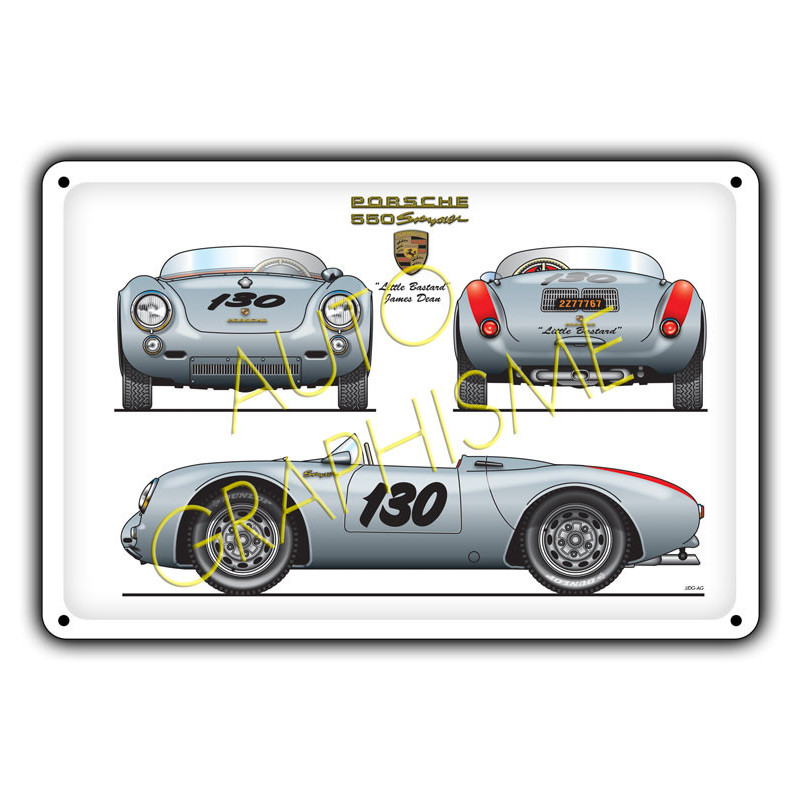 PORSCHE 550 SPYDER Metalen plaat - AG-FO-102 - FO-102 - 3661768835494