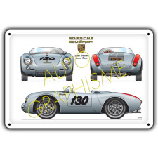 PORSCHE 550 SPYDER Metalen plaat - AG-FO-102 - FO-102 - 3661768835494