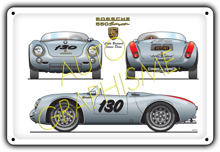PORSCHE 550 SPYDER Metalen plaat - AG-FO-102 - FO-102 - 3661768835494