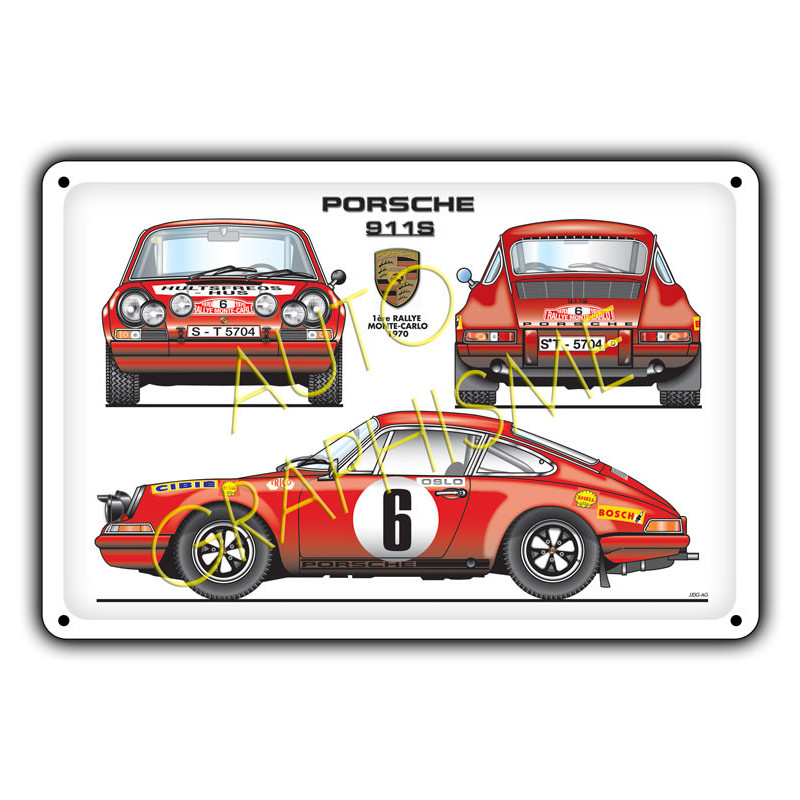 Metalen plaat Porsche 911S Mc - AG-FO-104 - FO-104 - 36617681518553