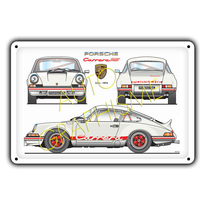Plăcuță metalică Porsche Carrera RS - AG-FO-105 - FO-105 - 36617681518563