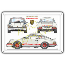 Plaque Métallique Porsche Carrera RS - AG-FO-105 - FO-105 - 36617681518563
