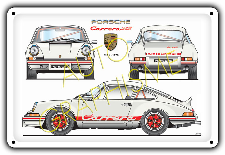 Plăcuță metalică Porsche Carrera RS - AG-FO-105 - FO-105 - 36617681518563