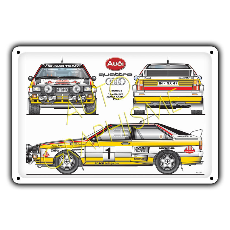 Metalen Plaquette Audi Quattro Mc - GT2i - AG-FO-106 - FO-106 - 36617681518573