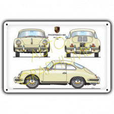 Plaque Métallique Porsche 356 C