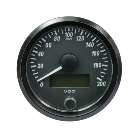 Compteur de vitesse VDO SingleViu? Diamètre 80 Fond Noir 200KM/H