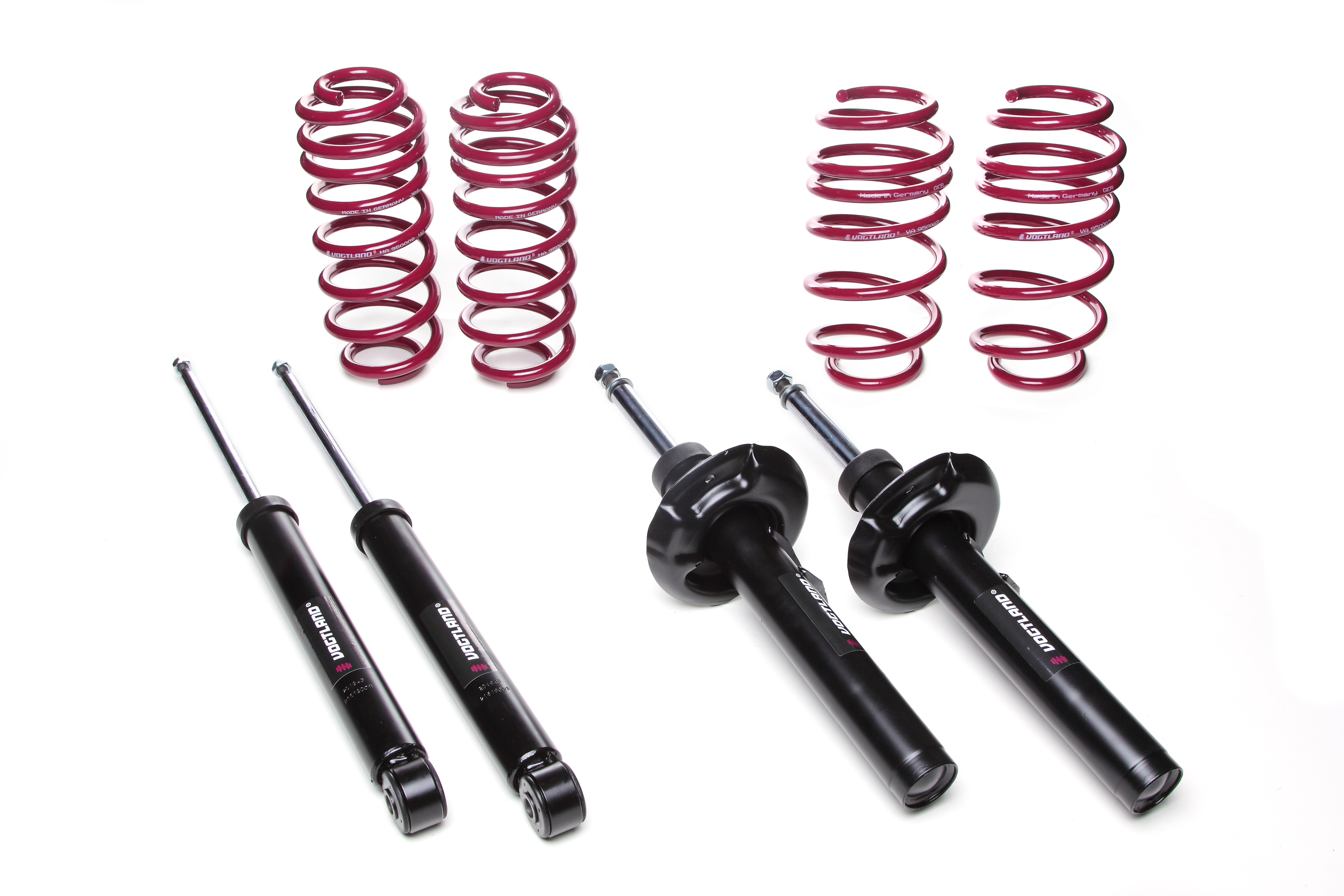Kit amortisseurs et ressort courts VOGTLAND Audi A3 1.6 TDI 105cv 09/05-12/08 diam 50mm - 35 / 35 - VOG-960278 - 960278 - 4251244608996