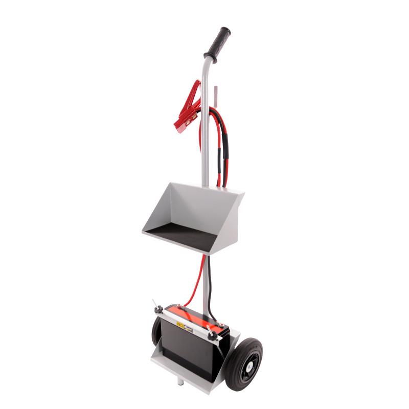 Batterijwagen met dubbele bak, afwerking grijs epoxylak - BG-R101P - BGR101P - 5060252090650