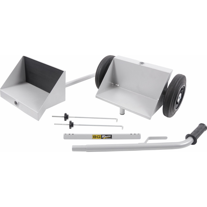 Căruț pentru baterie cu două tavă pentru baterie, vopsit cu vopsea epoxidică gri - BG-R101P - BGR101P - 5060252090650