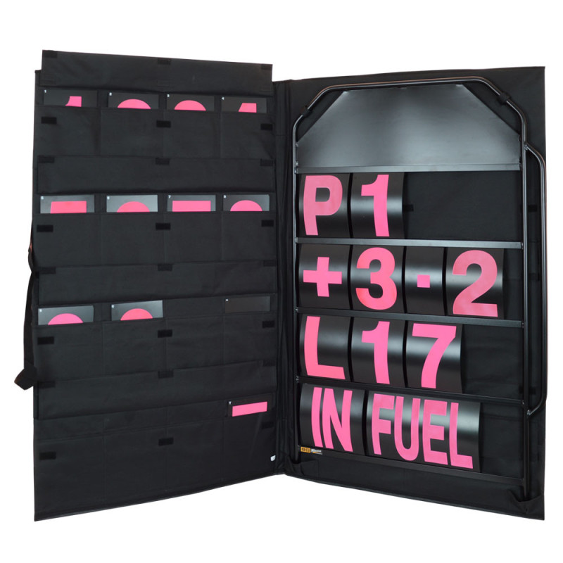 Zwarte aluminium sign kit, roze nummers, tas inbegrepen - GT2i - BG-R250BLA-P - BGR250BLA-P - 5060252091428